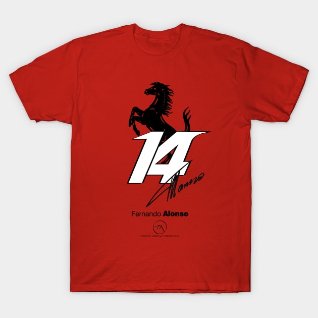 Fernando Alonso Ferrari Legends T-Shirt by FinnickArrow